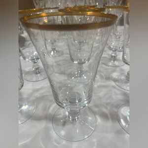 Vintage Fostoria Richmond gold trimmed ice tea glasses set or individually sold